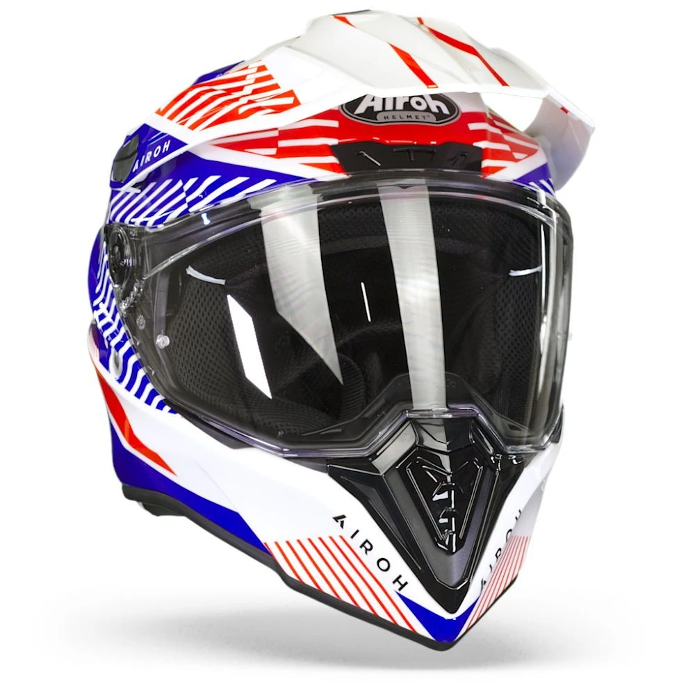 Airoh Commander Boost Wit Blauw Glanzend Adventure Helm 5 Airoh Commander Boost Wit Blauw Glanzend Adventure Helm - Afbeelding 5