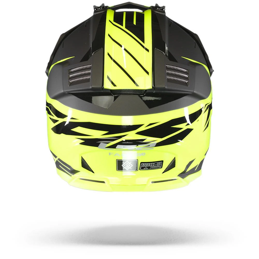 LS2 MX437 Fast Evo Roar Mat Zwart Hi-V Geel Crosshelm 4 LS2 MX437 Fast Evo Roar Mat Zwart Hi-V Geel Crosshelm - Afbeelding 4