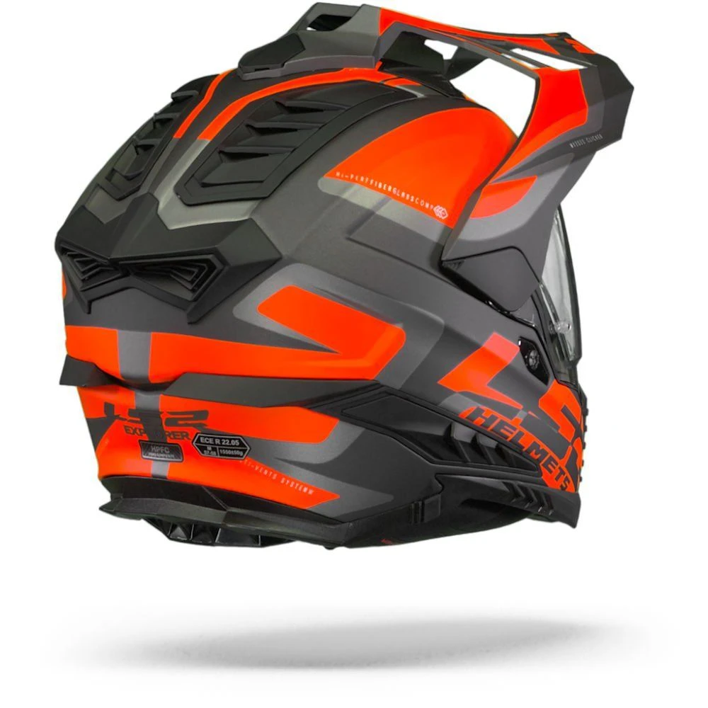 LS2 MX701 Explorer Alter Mat Zwart Fluo Oranje Adventure Helm 4 LS2 MX701 Explorer Alter Mat Zwart Fluo Oranje Adventure Helm - Afbeelding 4