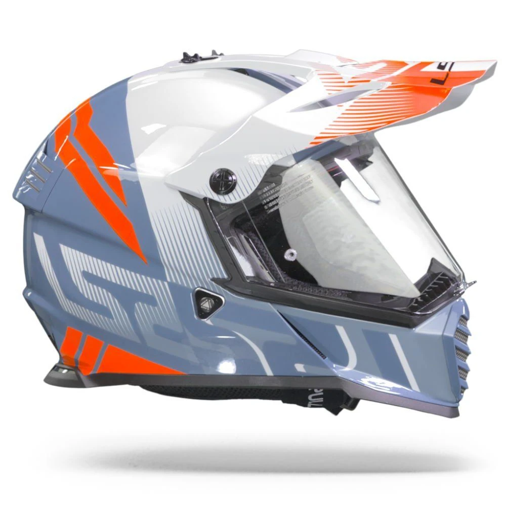 LS2 MX436 Pioneer Evo Evolve Wit Kobalt Adventure Helm 2 LS2 MX436 Pioneer Evo Evolve Wit Kobalt Adventure Helm - Afbeelding 2