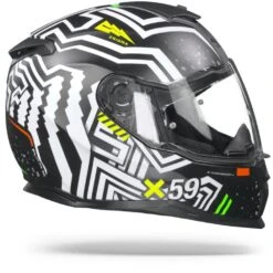 Nexx SX.100 Enigma Zwart Wit Mat Integraalhelm -Motoronderdelen Winkel Nexxsx.100enigmablack whitematt.29