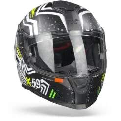 Nexx SX.100 Enigma Zwart Wit Mat Integraalhelm -Motoronderdelen Winkel Nexxsx.100enigmablack whitematt.35