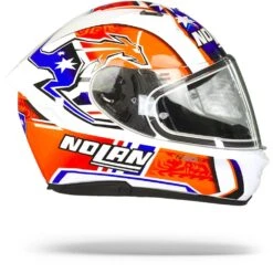 Nolan N60-6 Gemini Replica 50 C. Stoner Metal Wit Integraalhelm -Motoronderdelen Winkel Nolan n60 6 gemini replica 50.29