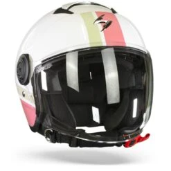 Scorpion EXO-City Strada Wit-Coral-Groen Jethelm -Motoronderdelen Winkel Scorpion Exo City Strada White Coral Green.35
