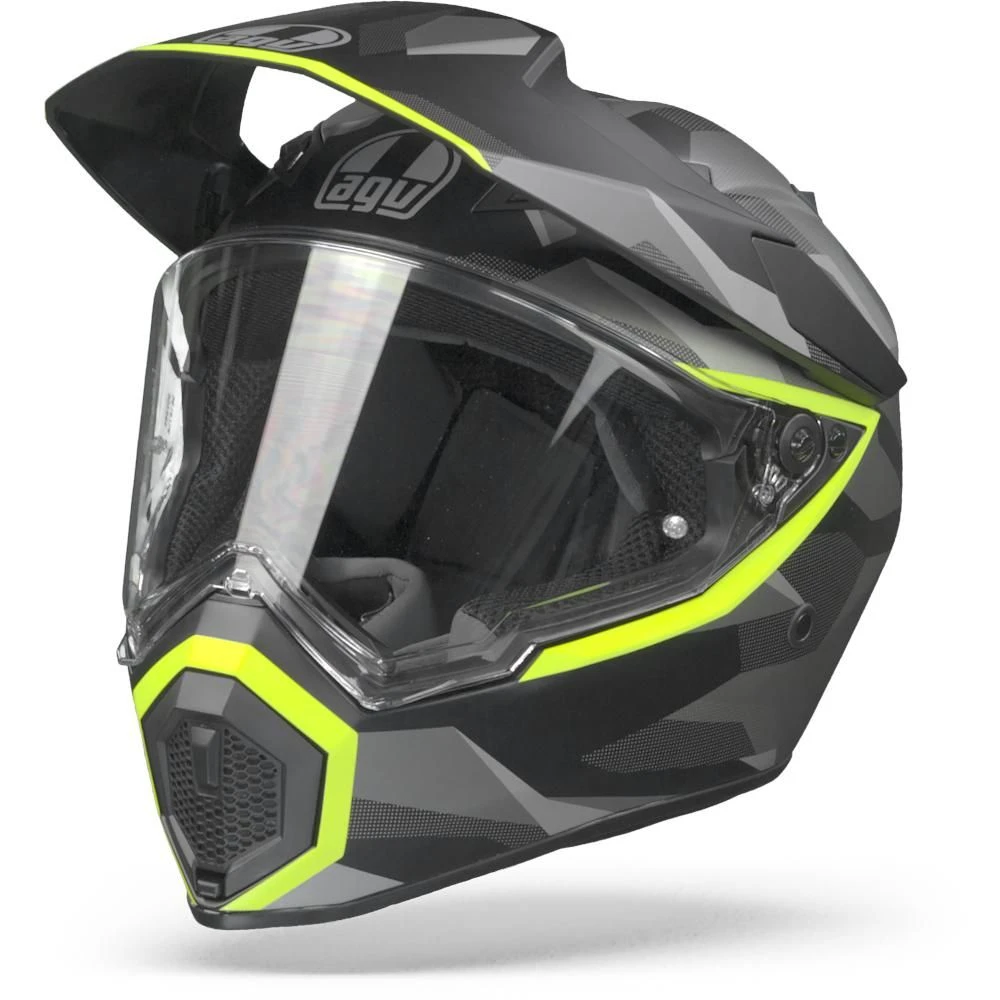 AGV AX9 Siberia Mat Zwart Geel Fluo Adventure Helm 2 AGV AX9 Siberia Mat Zwart Geel Fluo Adventure Helm - Afbeelding 2
