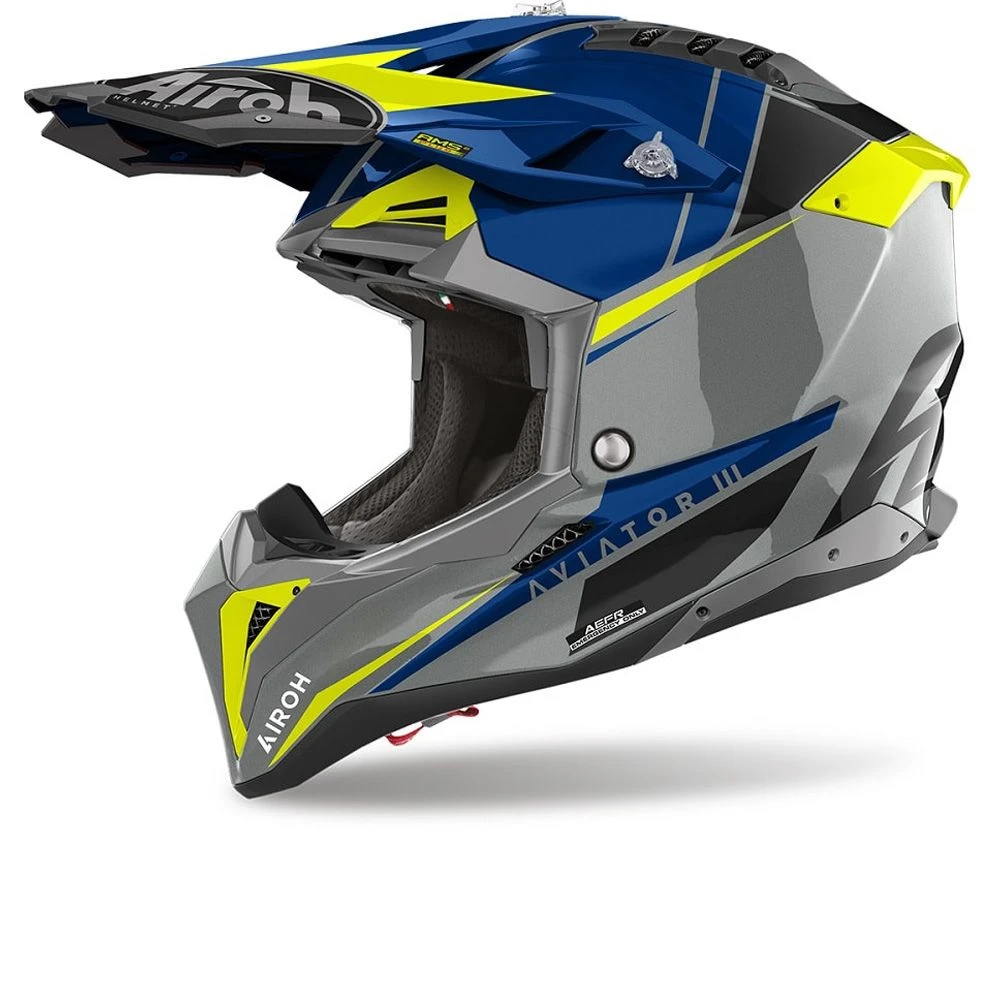 Airoh Aviator 3 Push Blauw Offroad Helm 2 Airoh Aviator 3 Push Blauw Offroad Helm - Afbeelding 2