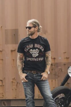 Rokker Slow Burn Black T-Shirt -Motoronderdelen Winkel c30102