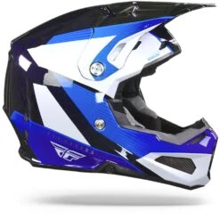 FLY Racing Formula Carbon Prime Blauw Wit Blauw Carbon Crosshelm