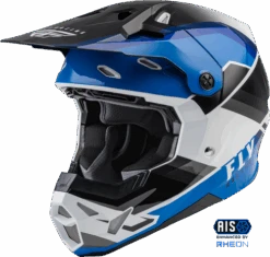 FLY Racing Formula CP Rush Zwart Blauw Wit Crosshelm