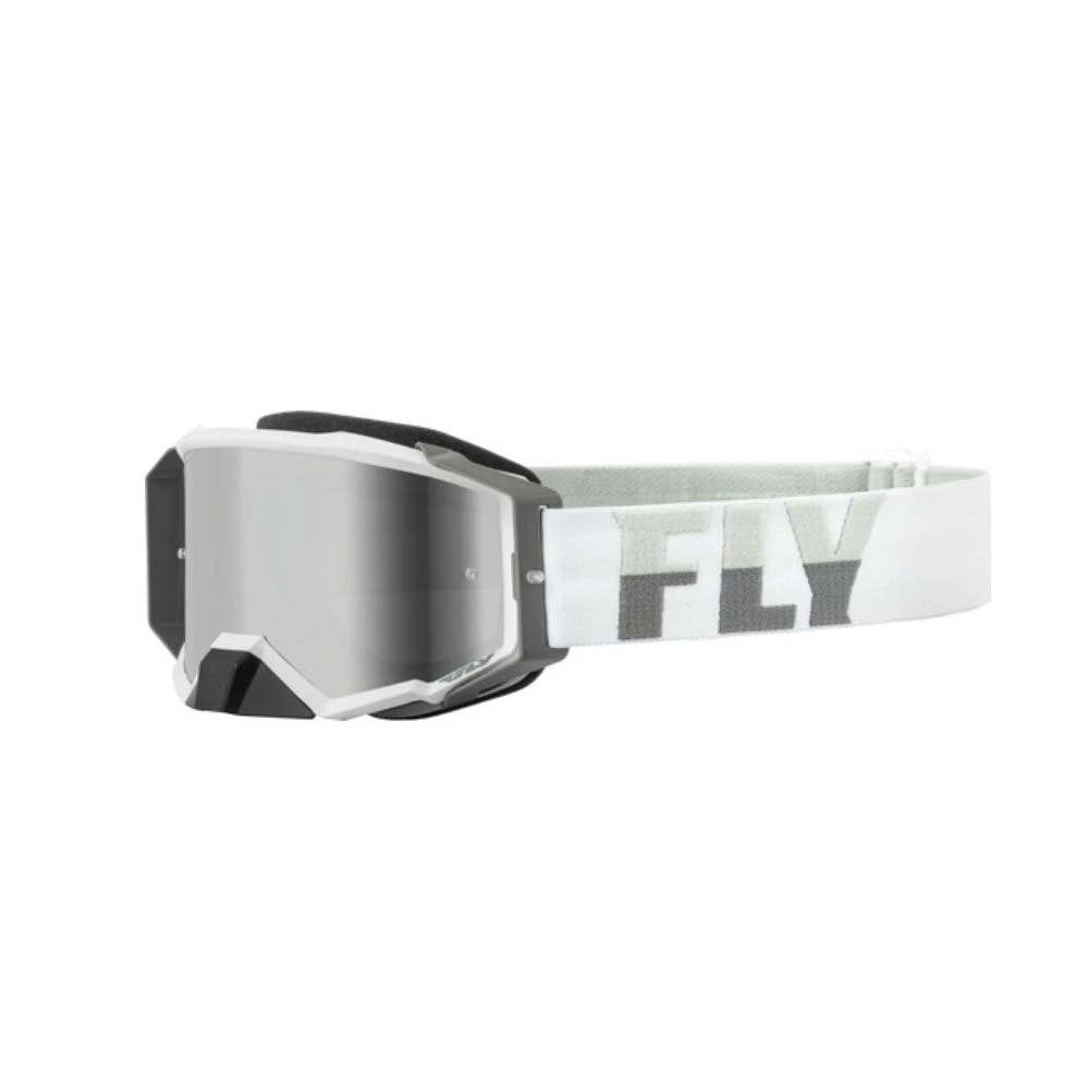 FLY Racing Zone Pro Goggle White Grey W Silver Mirror Smoke Lens 1 FLY Racing Zone Pro Goggle White Grey W Silver Mirror Smoke Lens