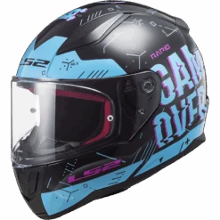 LS2 FF353 Rapid Player Zwart Sky Blauw Integraalhelm