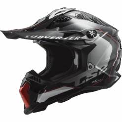 LS2 MX700 Subverter Arched Zwart Zilver Titan. Crosshelm