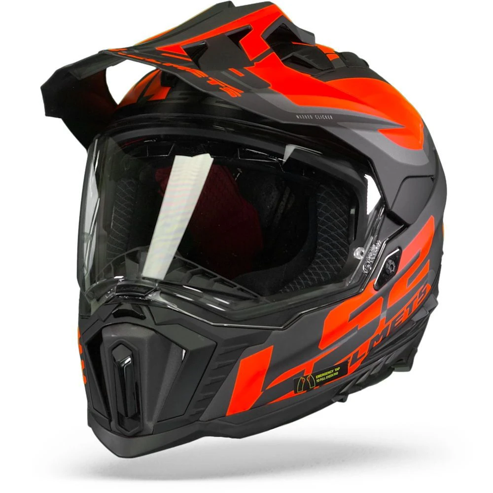LS2 MX701 Explorer Alter Mat Zwart Fluo Oranje Adventure Helm 5 LS2 MX701 Explorer Alter Mat Zwart Fluo Oranje Adventure Helm - Afbeelding 5