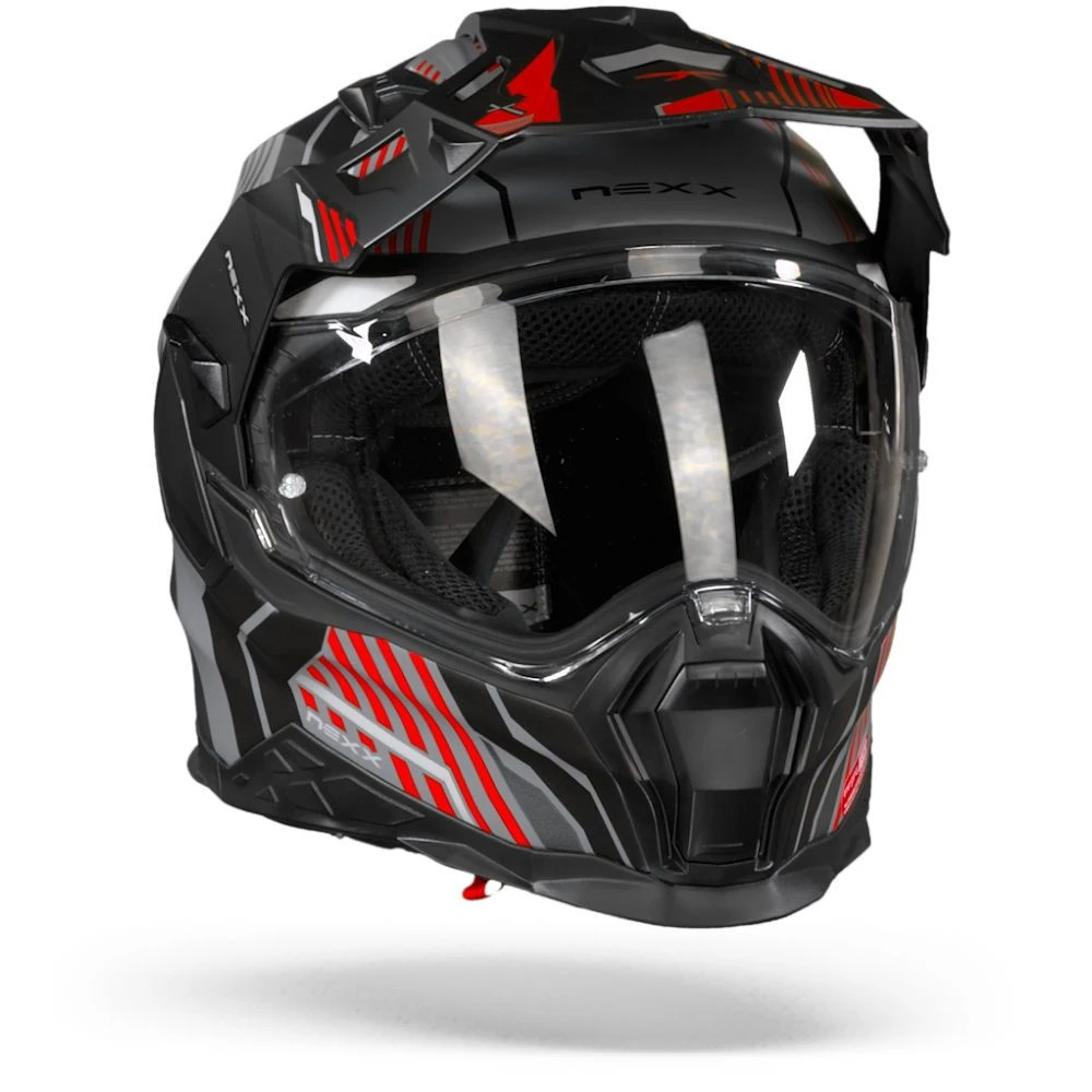 Nexx X.WED2 Wild Country Grijs Rood Mat Adventure Helm 4 Nexx X.WED2 Wild Country Grijs Rood Mat Adventure Helm - Afbeelding 4