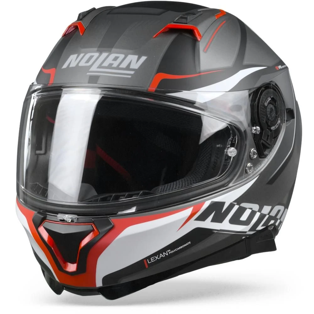 Nolan N87 Miles 87 Flat Lava Grijs Rood Wit Integraalhelm 2 Nolan N87 Miles 87 Flat Lava Grijs Rood Wit Integraalhelm - Afbeelding 2