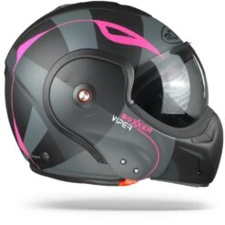 ROOF BoXXer Viper Mat Zwart Roze Systeemhelm 11 ROOF BoXXer Viper Mat Zwart Roze Systeemhelm -Motoronderdelen Winkel ro9 boxxer viper noir rose mat.29 1