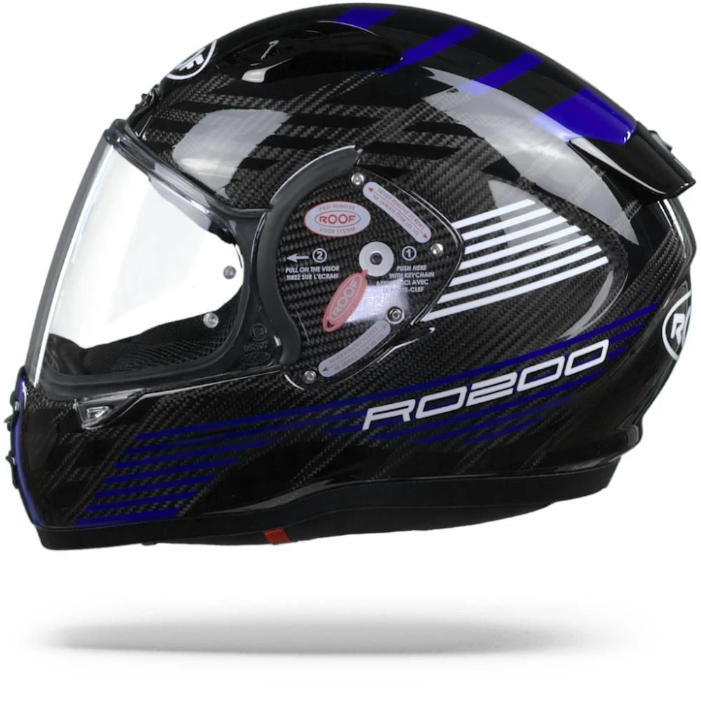 ROOF RO200 Carbon Speeder Zwart Blauw Integraalhelm 1 ROOF RO200 Carbon Speeder Zwart Blauw Integraalhelm