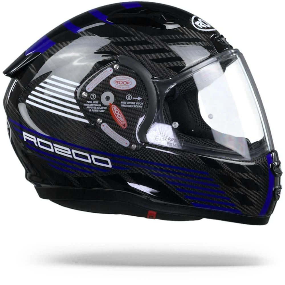 ROOF RO200 Carbon Speeder Zwart Blauw Integraalhelm 5 ROOF RO200 Carbon Speeder Zwart Blauw Integraalhelm - Afbeelding 5