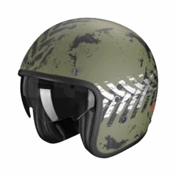 Scorpion Belfast Evo Nevada Mat Groen Zilver Jet Helm