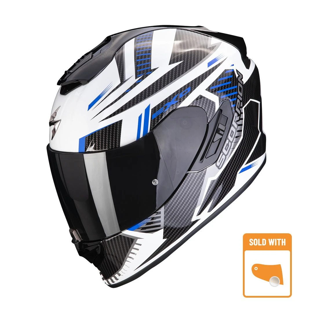 Scorpion Exo-1400 Evo Air Shell Wit-Blauw Integraalhelm 1 Scorpion Exo-1400 Evo Air Shell Wit-Blauw Integraalhelm