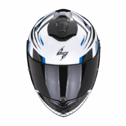 Scorpion Exo-1400 Evo Air Shell Wit-Blauw Integraalhelm 7 Scorpion Exo-1400 Evo Air Shell Wit-Blauw Integraalhelm -Motoronderdelen Winkel scorpion exo 1400 evo air shell white blue 1