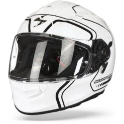 Scorpion EXO-491 West Wit Zwart Integraalhelm 9 Scorpion EXO-491 West Wit Zwart Integraalhelm -Motoronderdelen Winkel scorpion exo 491 west white black frontpage