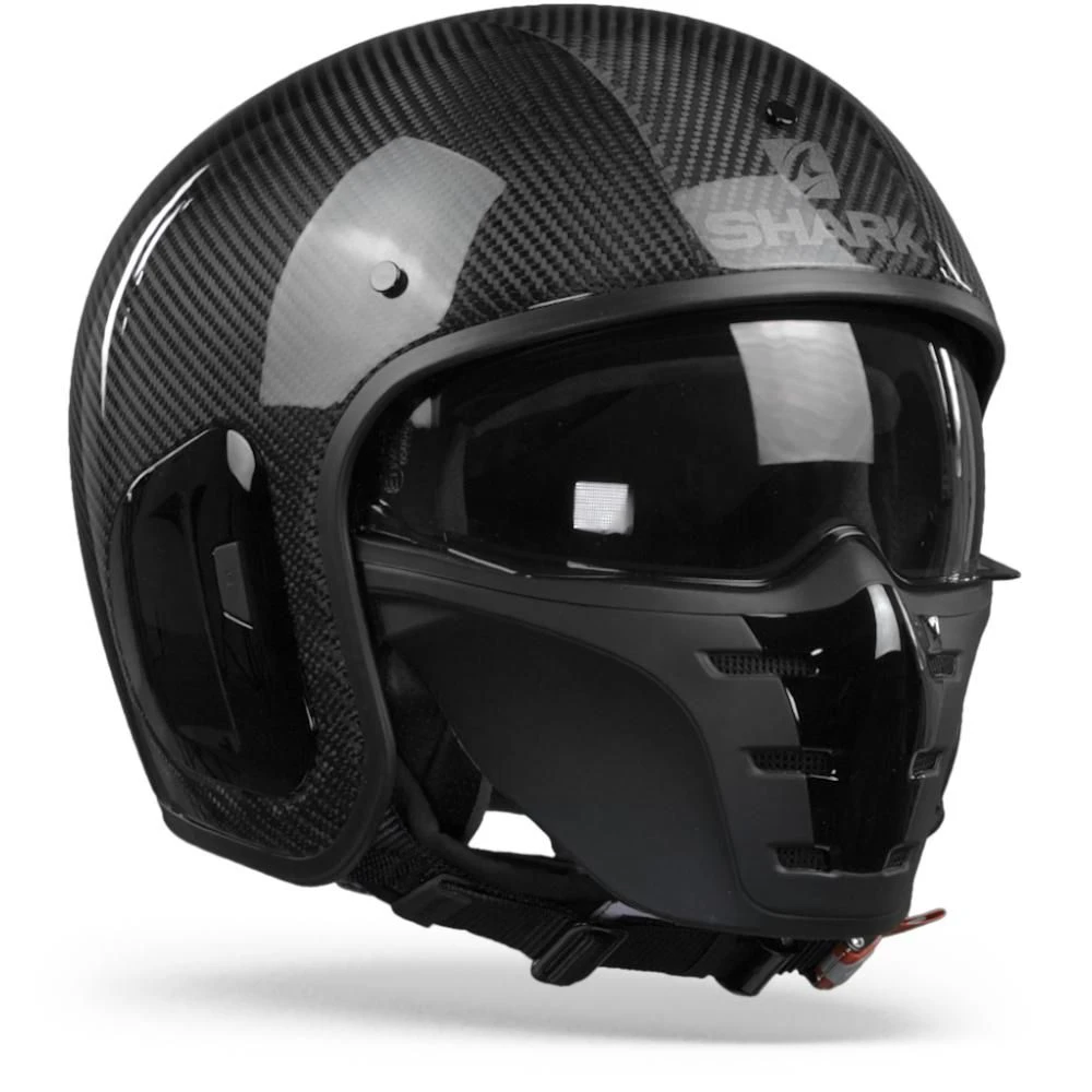 Shark S-Drak 2 Carbon Skin DKS Carbon Zilver Zwart Jethelm 5 Shark S-Drak 2 Carbon Skin DKS Carbon Zilver Zwart Jethelm - Afbeelding 5