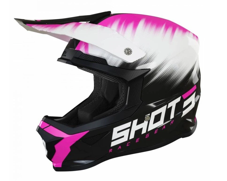 SHOT Furious Kid Versus Roze Glanzend Crosshelm 1 SHOT Furious Kid Versus Roze Glanzend Crosshelm