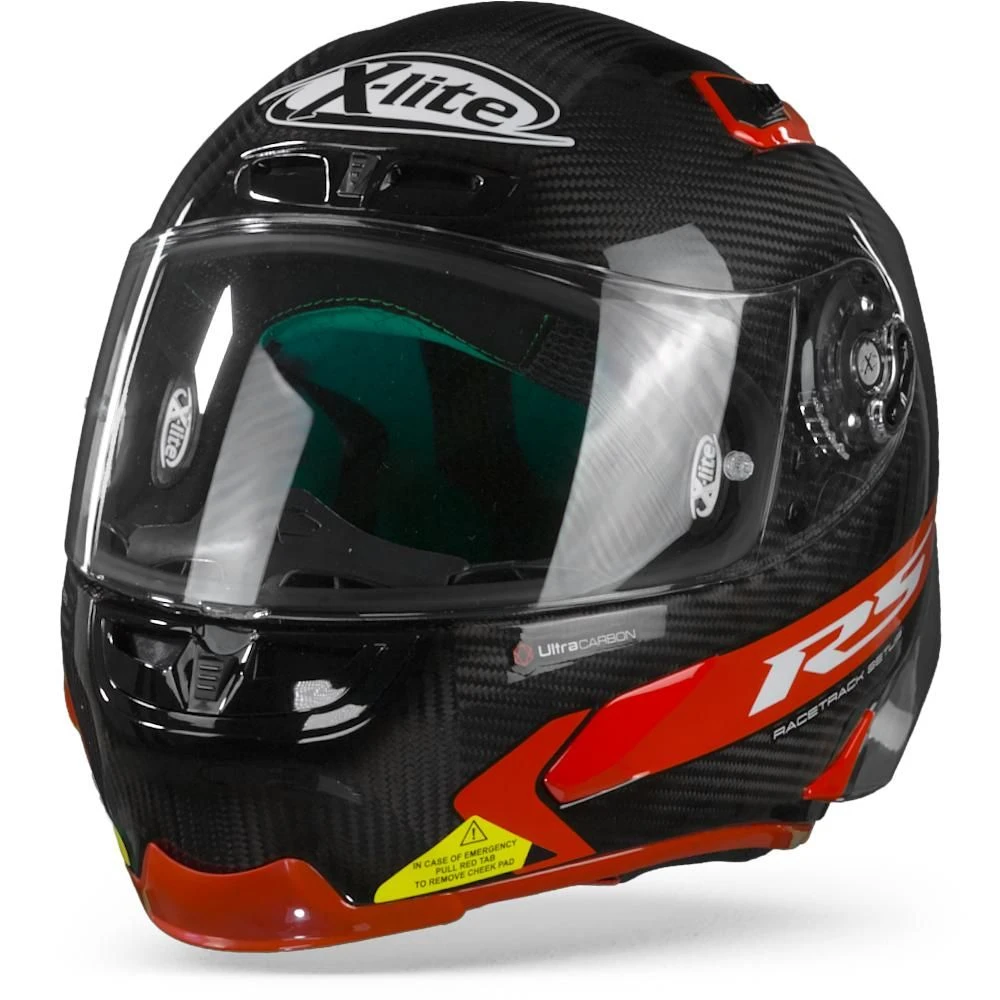 X-Lite X-803 RS Ultra Carbon Hot Lap 13 Carbon Zwart Rood Integraalhelm 2 X-Lite X-803 RS Ultra Carbon Hot Lap 13 Carbon Zwart Rood Integraalhelm - Afbeelding 2
